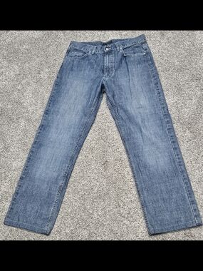 Canali Men's Light Blue Relaxed Straight Jeans 100% COTTON